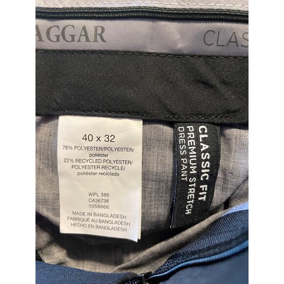 NWT Haggar H26 Men’s Stretch Dress Pants Black size 40x32 midweight relaxed leg - Picture 9 of 9